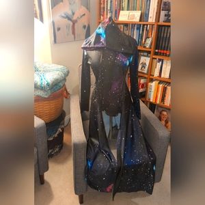 Galaxy print pull over hooded dress cloak. 🌌